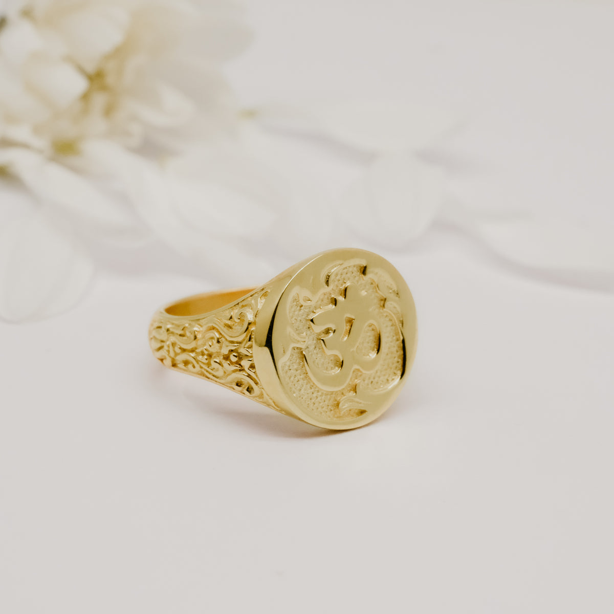Cincin Signet Perak Koleksi OHM - Ongkara Sterling Silver 925