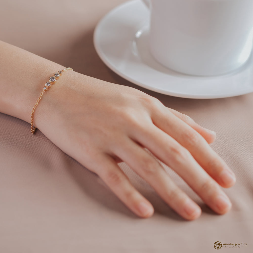 925 Silver Bracelet Allure Collection White Zircon Gemstone