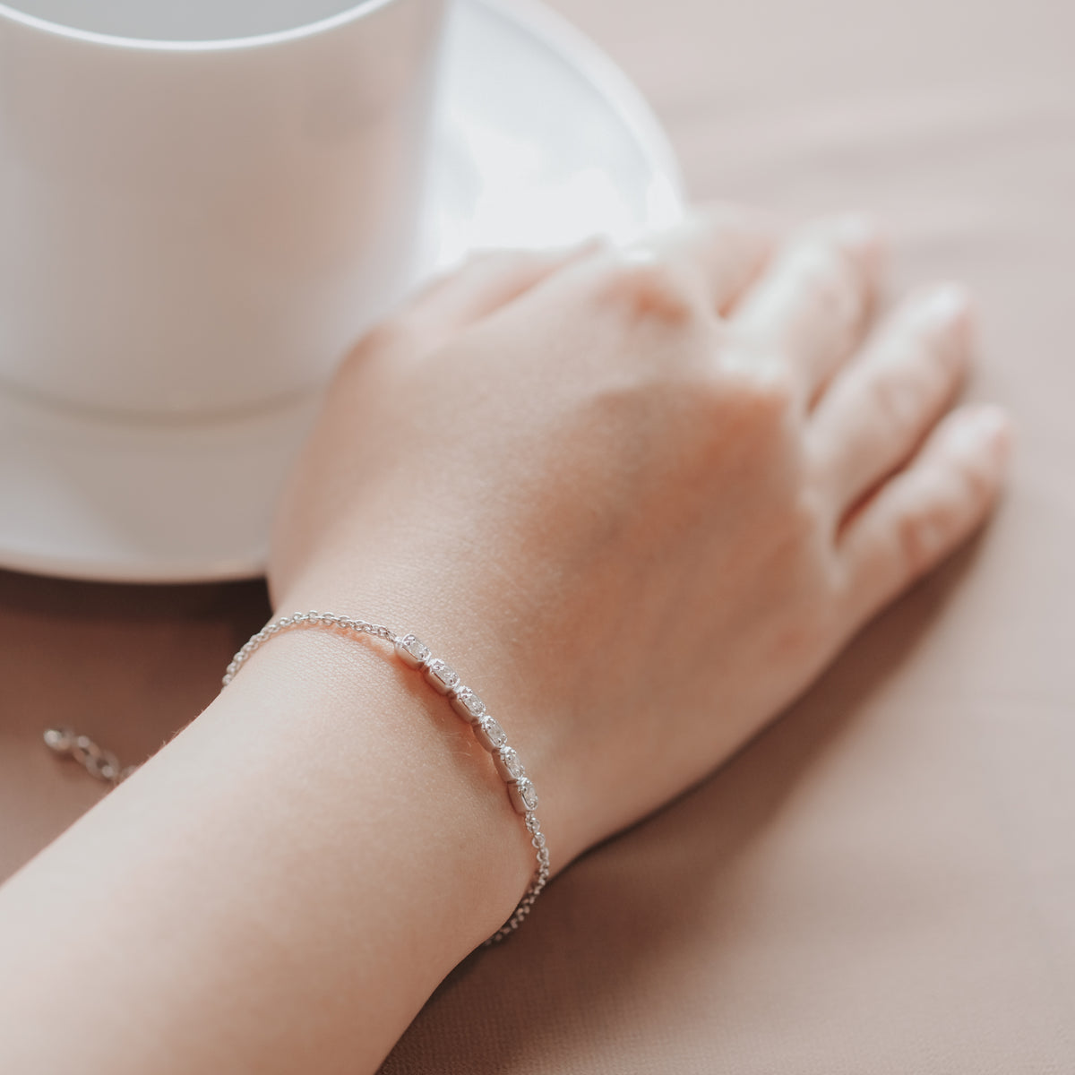 Petite Square Sterling Silver 925 Collection Bracelet