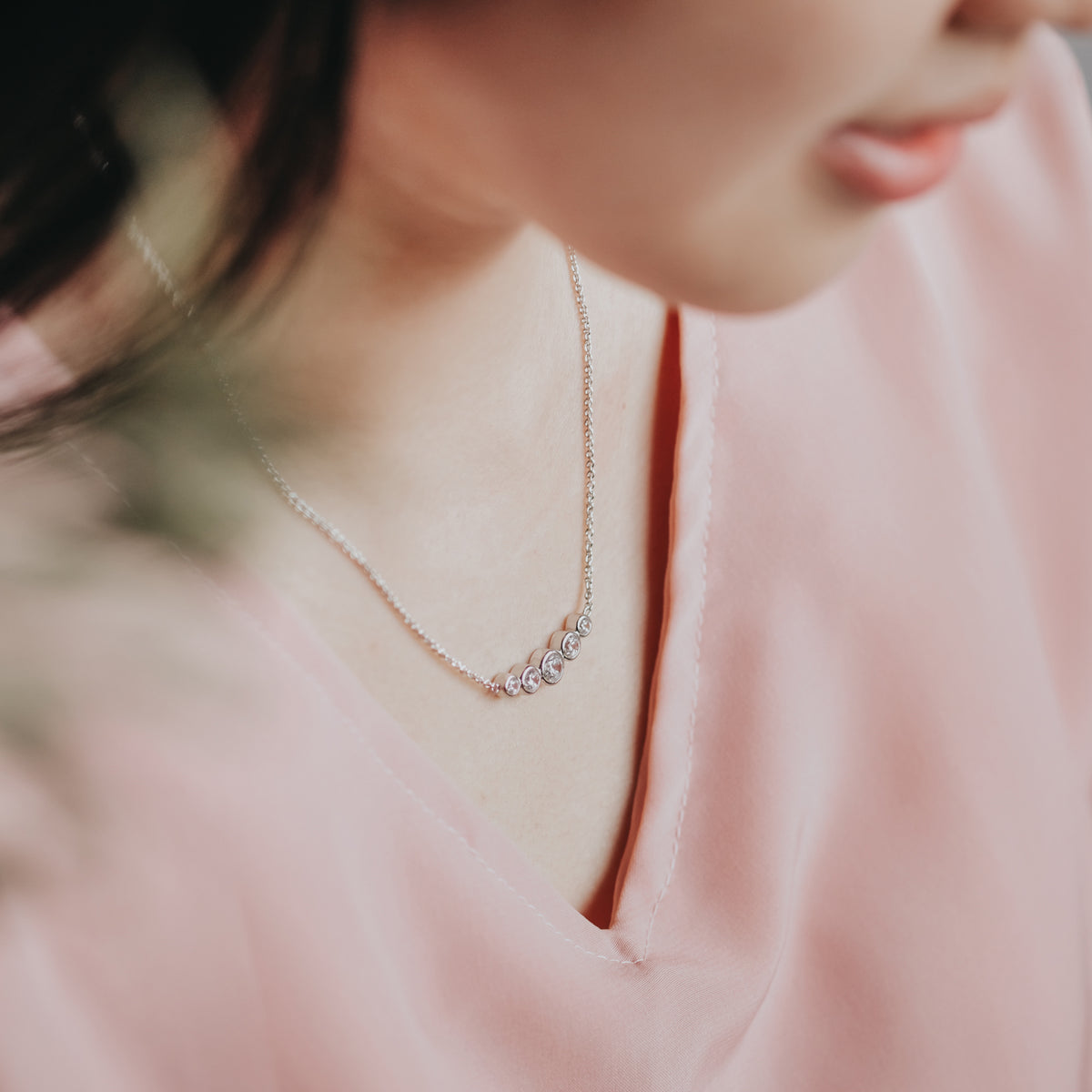 Kalung Perak 925 Koleksi Allure permata White Zircon