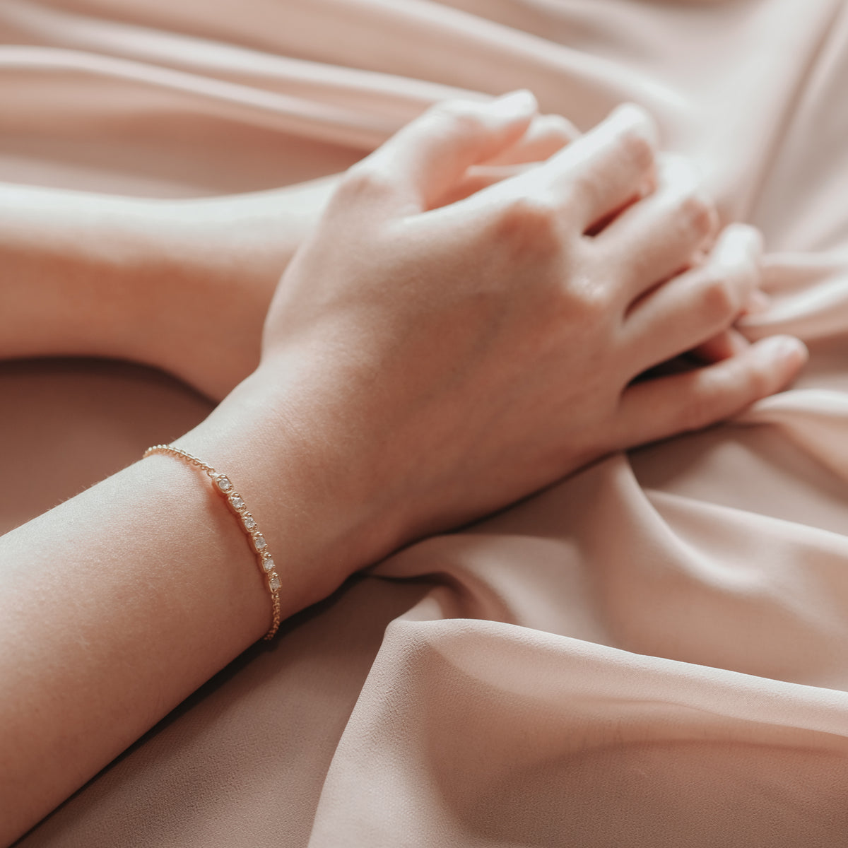 Petite Square Sterling Silver 925 Collection Bracelet