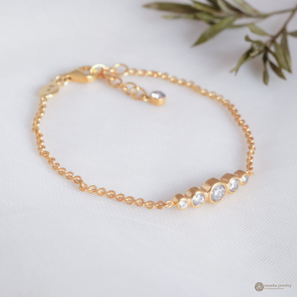 925 Silver Bracelet Allure Collection White Zircon Gemstone
