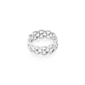 Cincin Perak Medium Band Ring 925 Sterling Silver Koleksi Woven