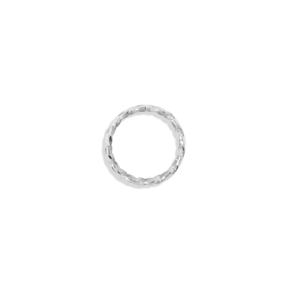 Small Silver Woven Band Ring 925 Sterling Silver