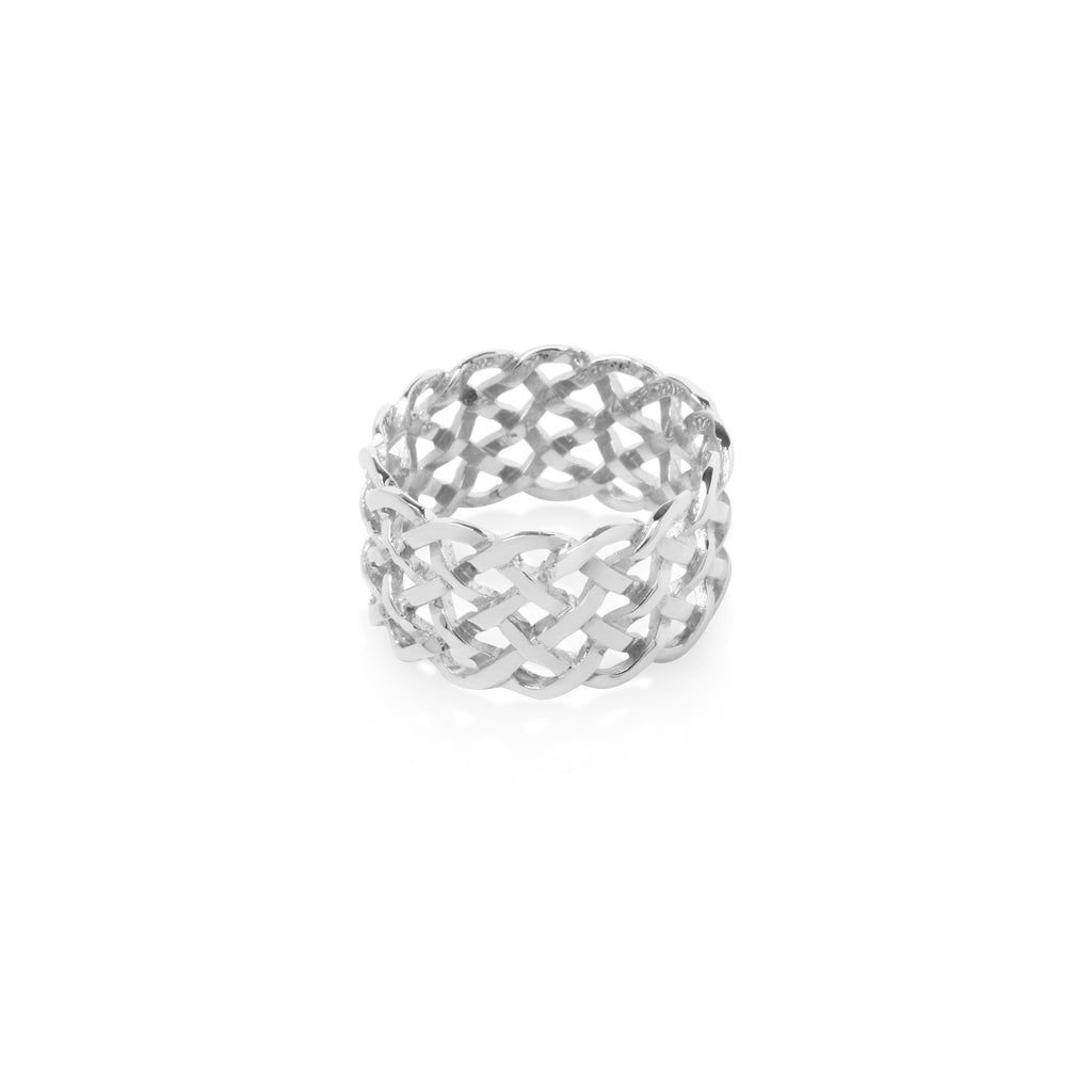 Large Silver Band Ring Woven Sterling Silver Collection
