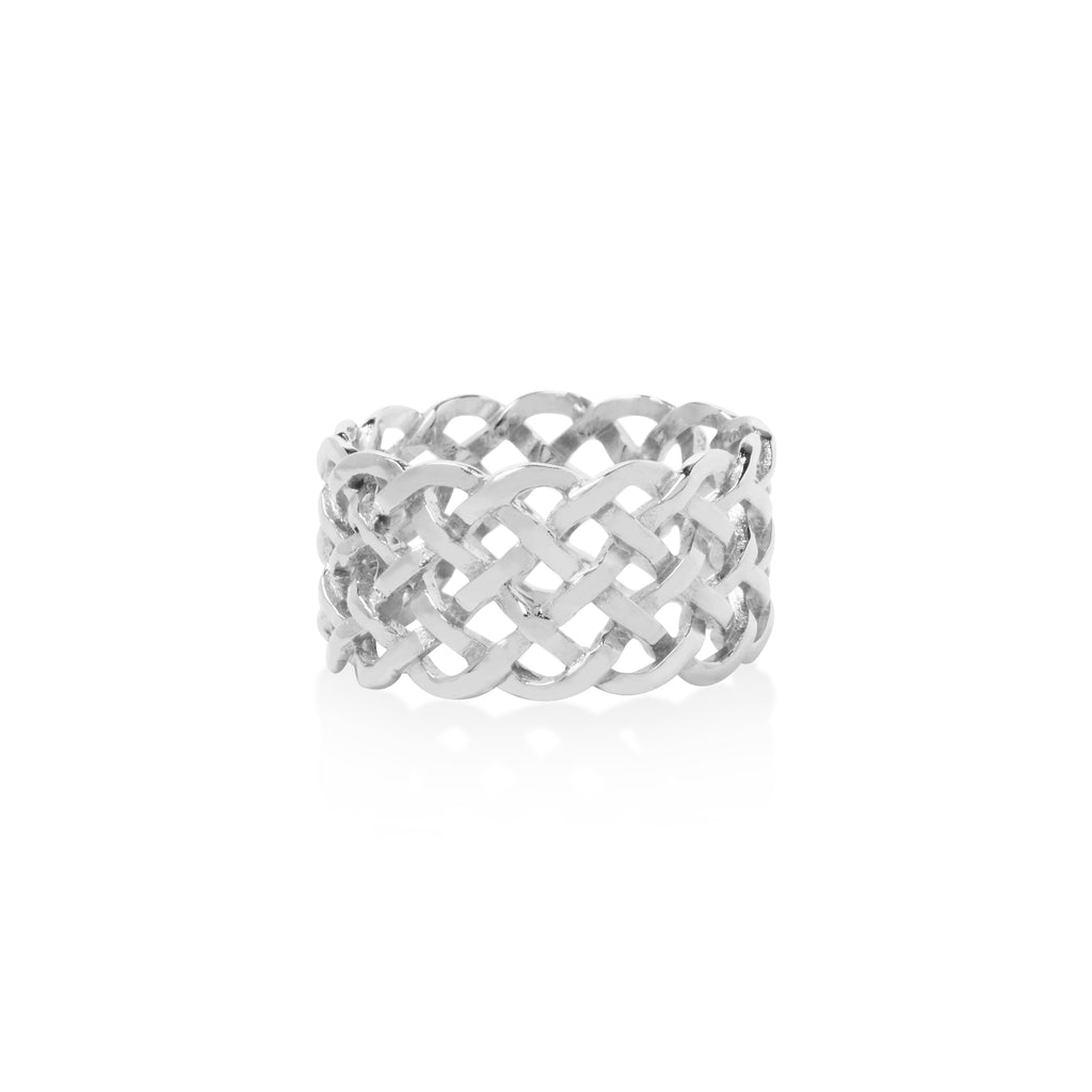 Large Silver Band Ring Woven Sterling Silver Collection