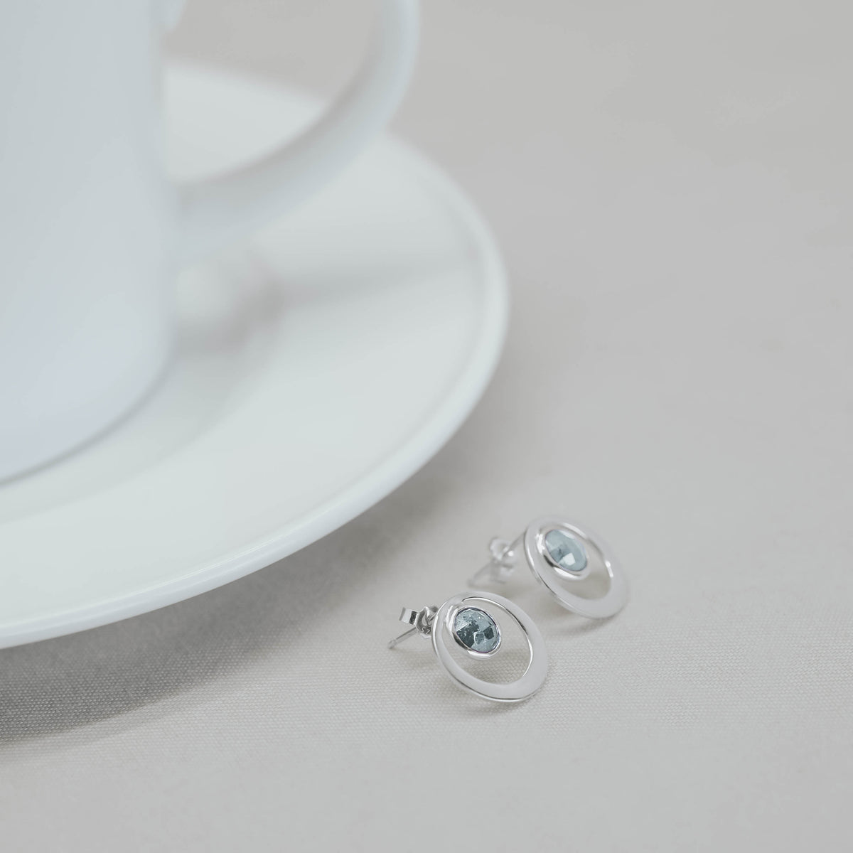 925 Silver Stud Earrings Birthstone Collection Round Bar Custom Engraving