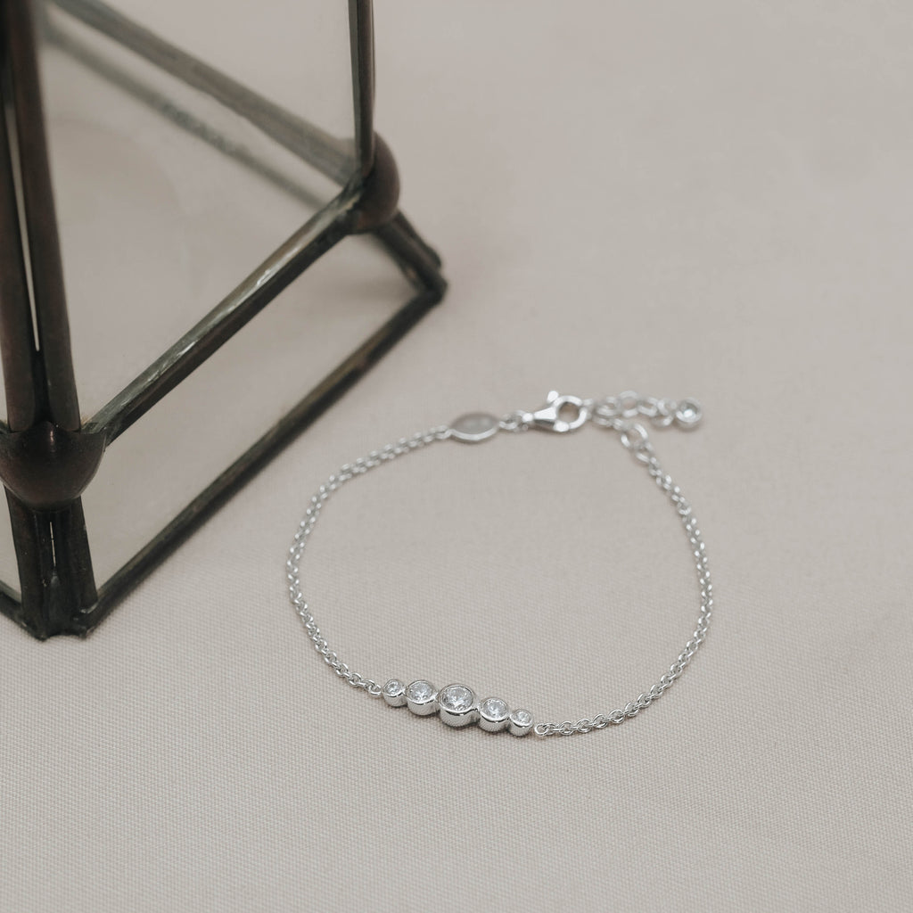 925 Silver Bracelet Allure Collection White Zircon Gemstone