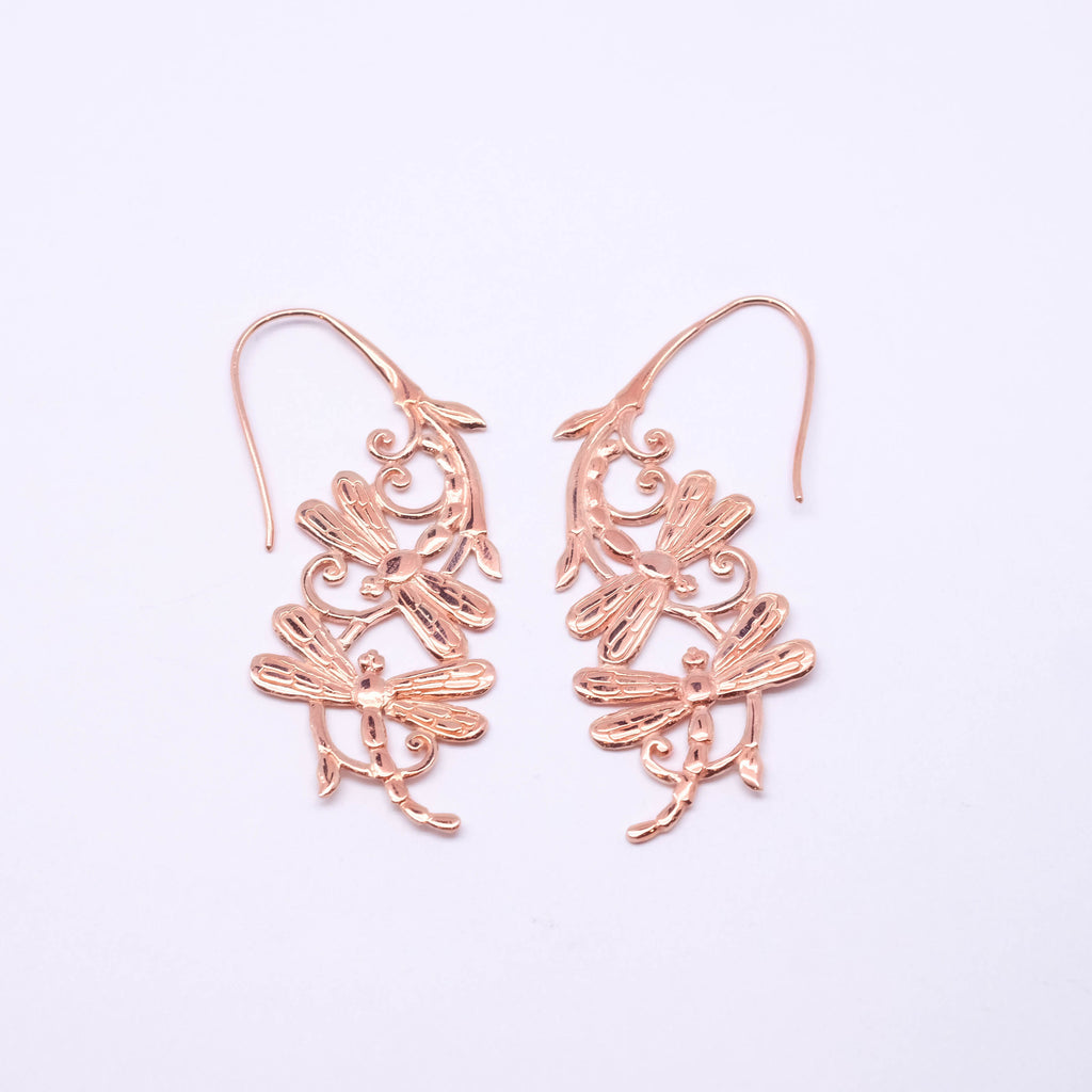 Anting Dangling Rosegold Plated Koleksi Capung Sterling Silver 925