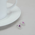 925 Silver Stud Earrings Birthstone Collection Round Bar Custom Engraving