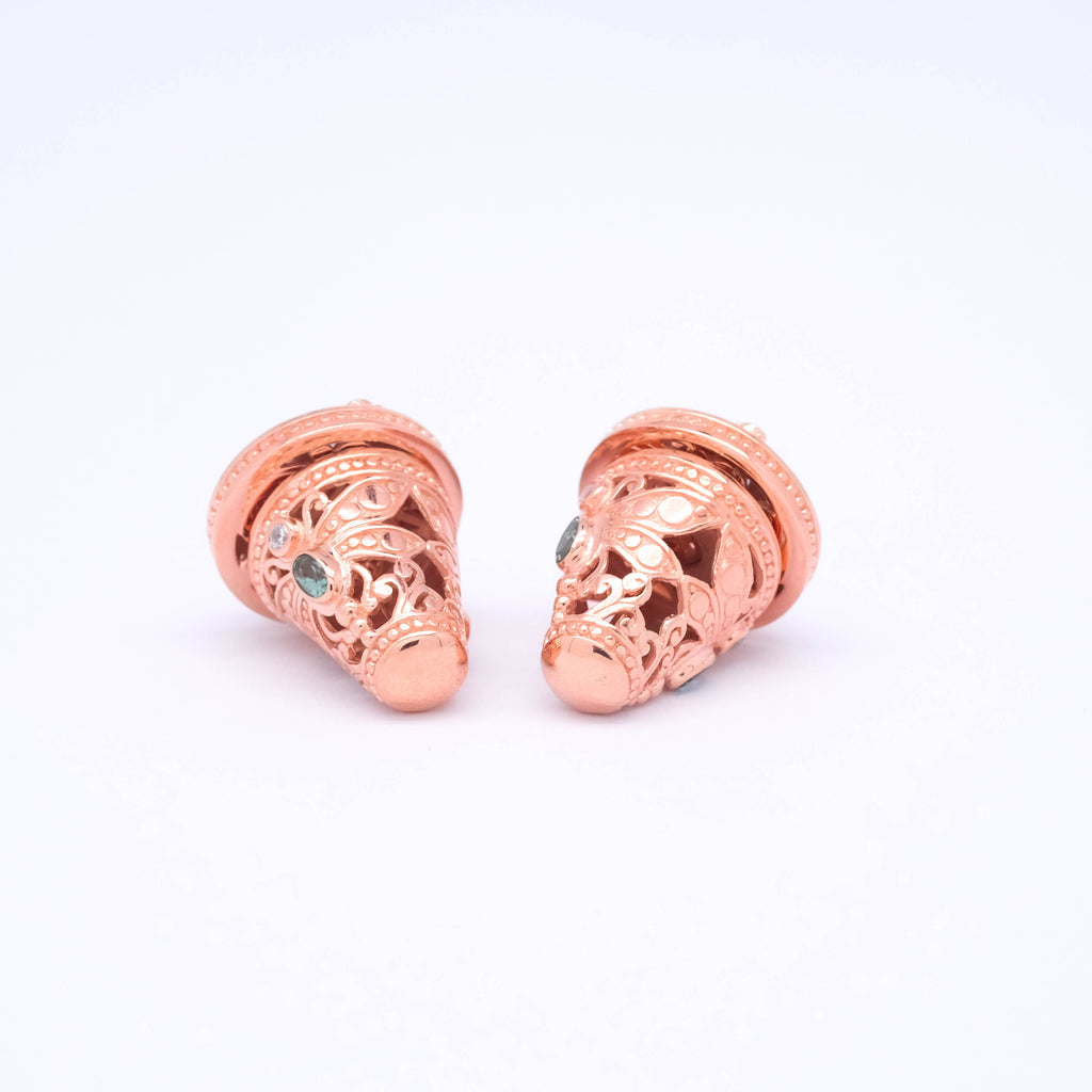 Subeng Mini Exotic Anting Tradisional Bali Koleksi Capung Green Quartz Rosegold Sterling Silver 925