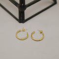 925 Sterling Silver Hoop Eternity Gemstone Bar Earrings