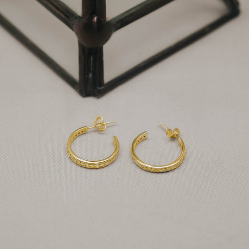925 Sterling Silver Hoop Eternity Gemstone Bar Earrings
