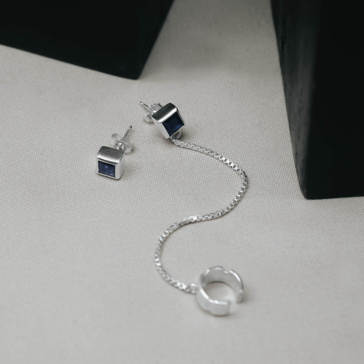Anting Earcuff Perak 925 Koleksi Aeon Permata Iolite