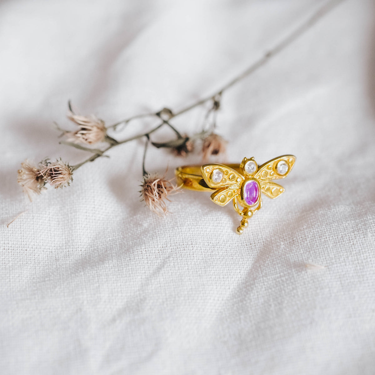 Cincin Goldplated Koleksi Capung Sterling Silver 925
