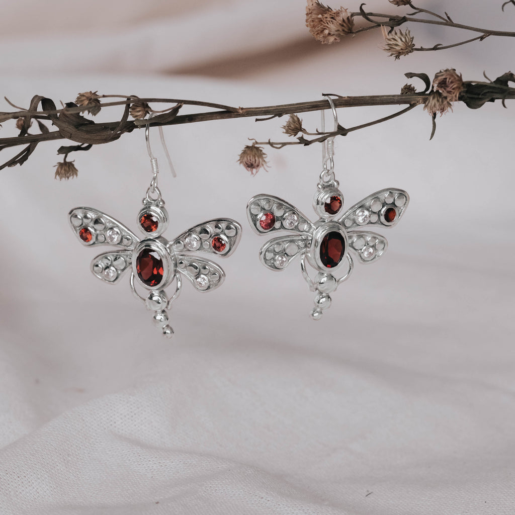 Exotic Dragonfly Collection 925 Sterling Silver Earrings