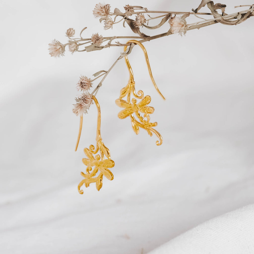 925 Sterling Silver Dragonfly Collection Dangle Earrings