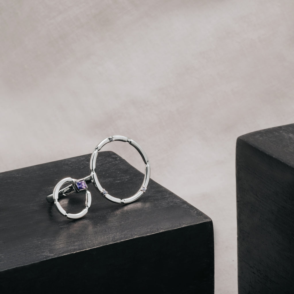 Cincin Perak 925 Koleksi Aeon Permata Iolite
