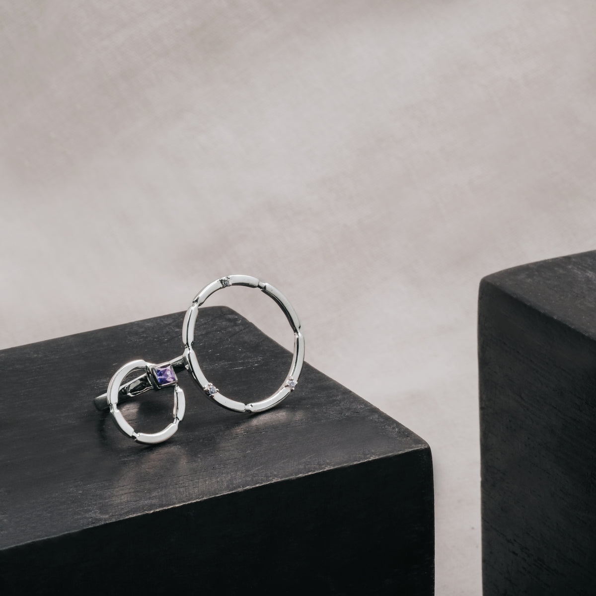 Cincin Perak 925 Koleksi Aeon Permata Iolite