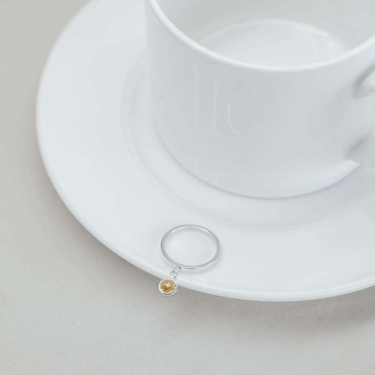 Cincin Perak 925 Koleksi Birthstone Round Bar Custom Grafir