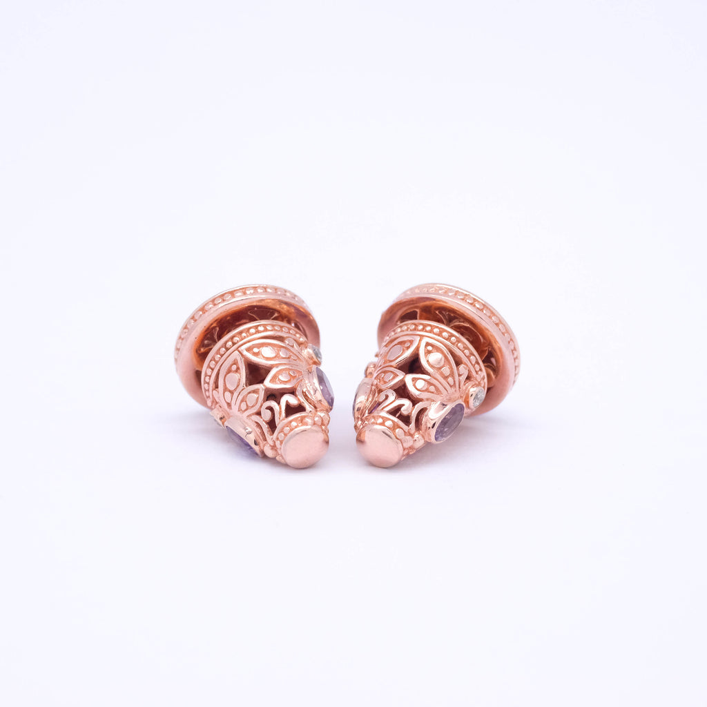Mini Subeng Traditional Balinese Earrings Dragonfly Collection Amethyst Rosegold Sterling Silver 925