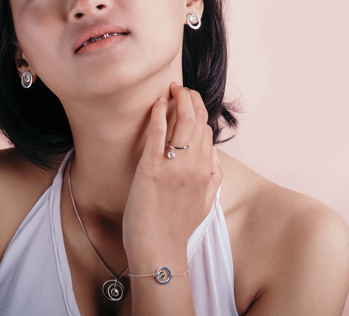 Gelang Perak 925 Koleksi Birthstone Round Bar Custom Grafir