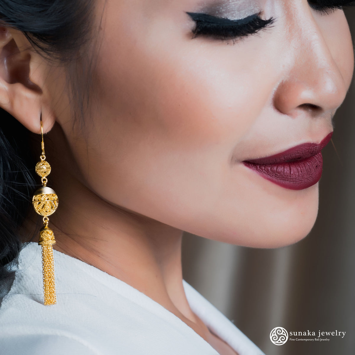 925 Silver Songket Collection Sterling Silver Drop Chain Earrings
